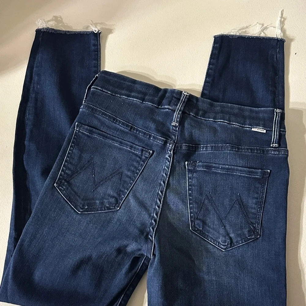 MOTHER Dark Blue Ankle Jeans